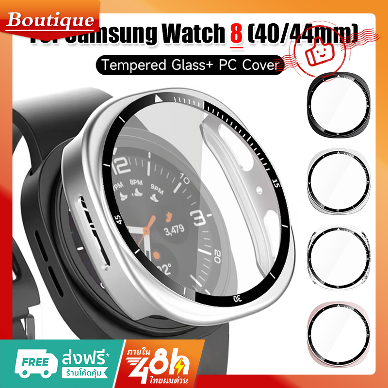 สำหรับ Samsung Galaxy Watch 8 44 มม. 40 มม. กระจกนิรภัย + เคส PC สำหรับอุปกรณ์เสริมสมาร์ทวอทช์ Samsung Galaxy Watch เคส