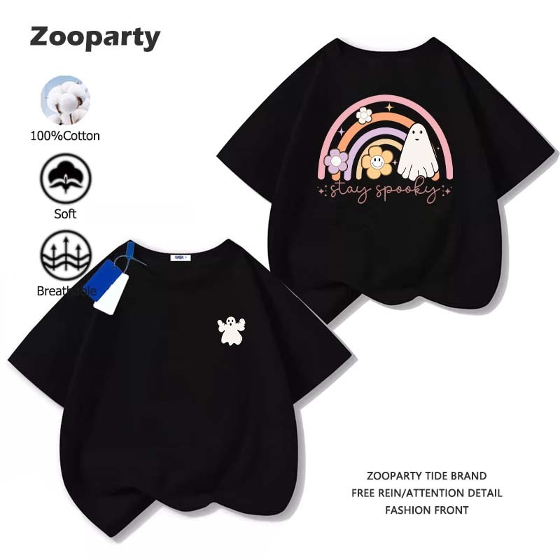 เสื้อเด็ก Halloween วันฮาโลวีน ผ้าฝ้ายแท้ เสื้อยืดแขนสั้น ทั้งเด็กชายและเด็กหญิงสามารถสวมใส่ได้ ใส่สบาย นุ่ม อายุ3-15ปี
