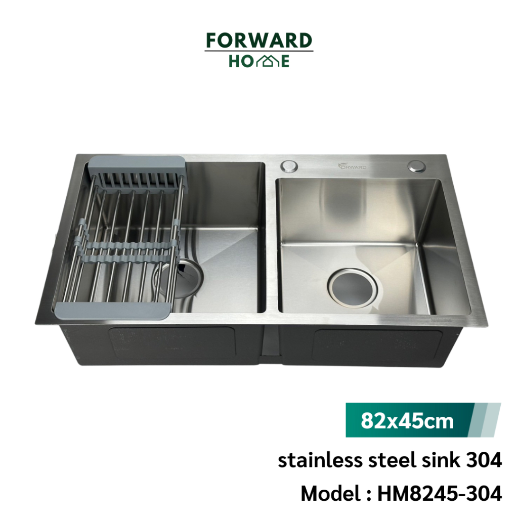 Forward ซิงค์ล้างจาน ซิงค์ล้างจานสแตนเลส อ่างล้างจาน สแตนเลส304 ขนาด82x45ซม stainless steel sink SUS