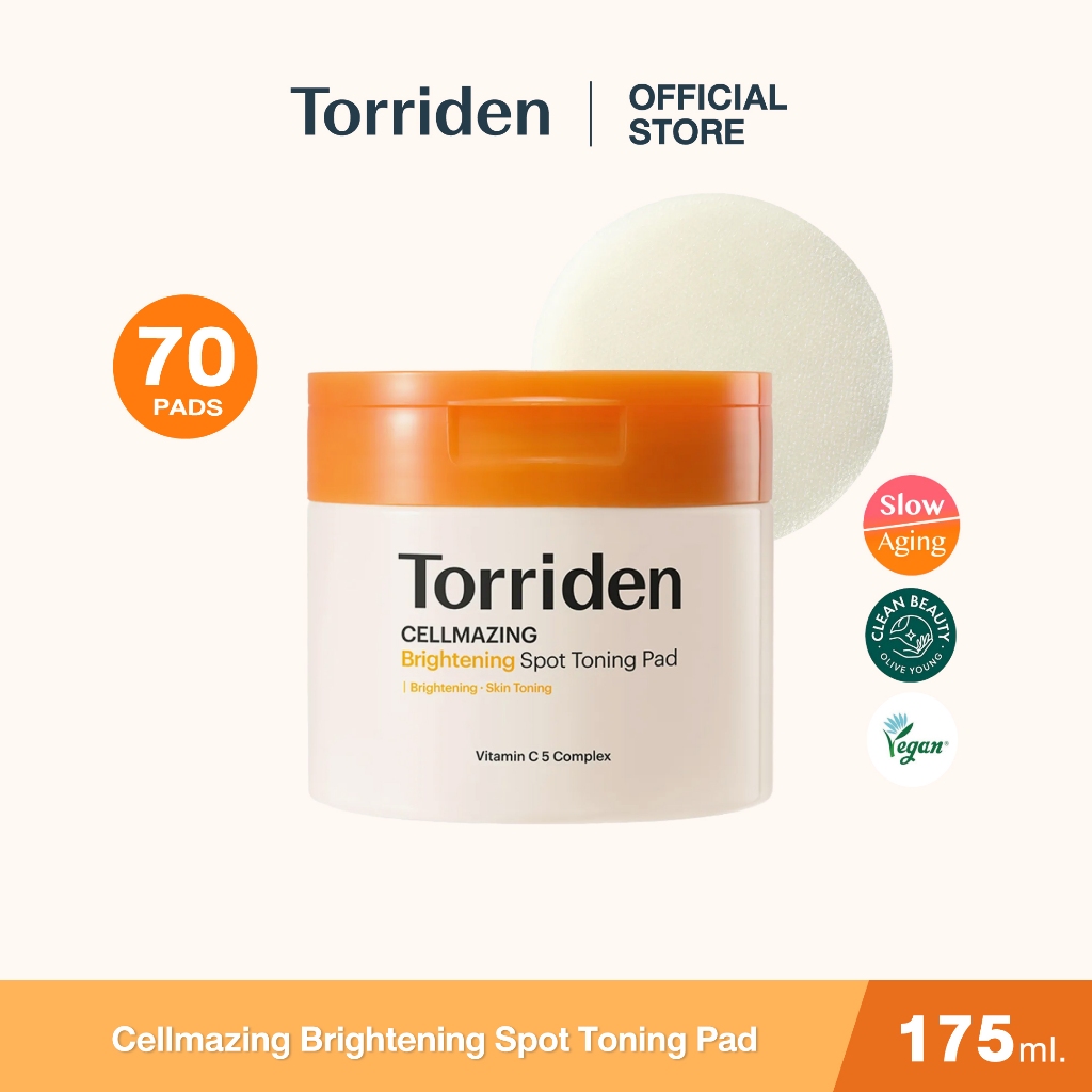 Torriden Cellmazing Vita C Brightening Toning Pad (70 แผ่น) -โทนเนอร์แพด เพื่อผิวสม่ำเสมอ