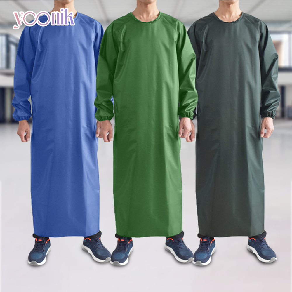 เสื้อคลุมทำงาน ผ้ากันเปื้อนพลาสติก แขนยาว กันน้ำและน้ำมัน Protects against dirt
