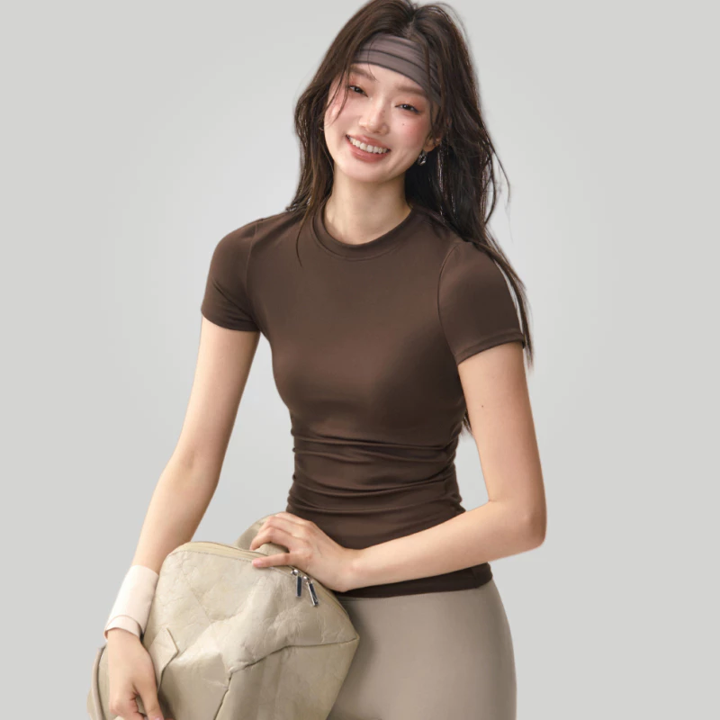 GymHub เสื้อยืดแขนสั้นรัดรูป ระบายอากาศ thumbnail 4