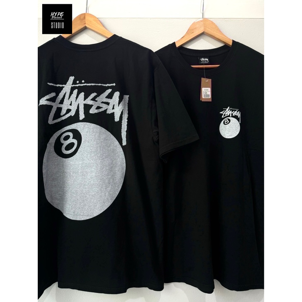 เสื้อ STUSSY 8 BALL PIGMENT DYED TEE BLACK US🇺🇸 ของแท้ 100% พร้อมส่ง