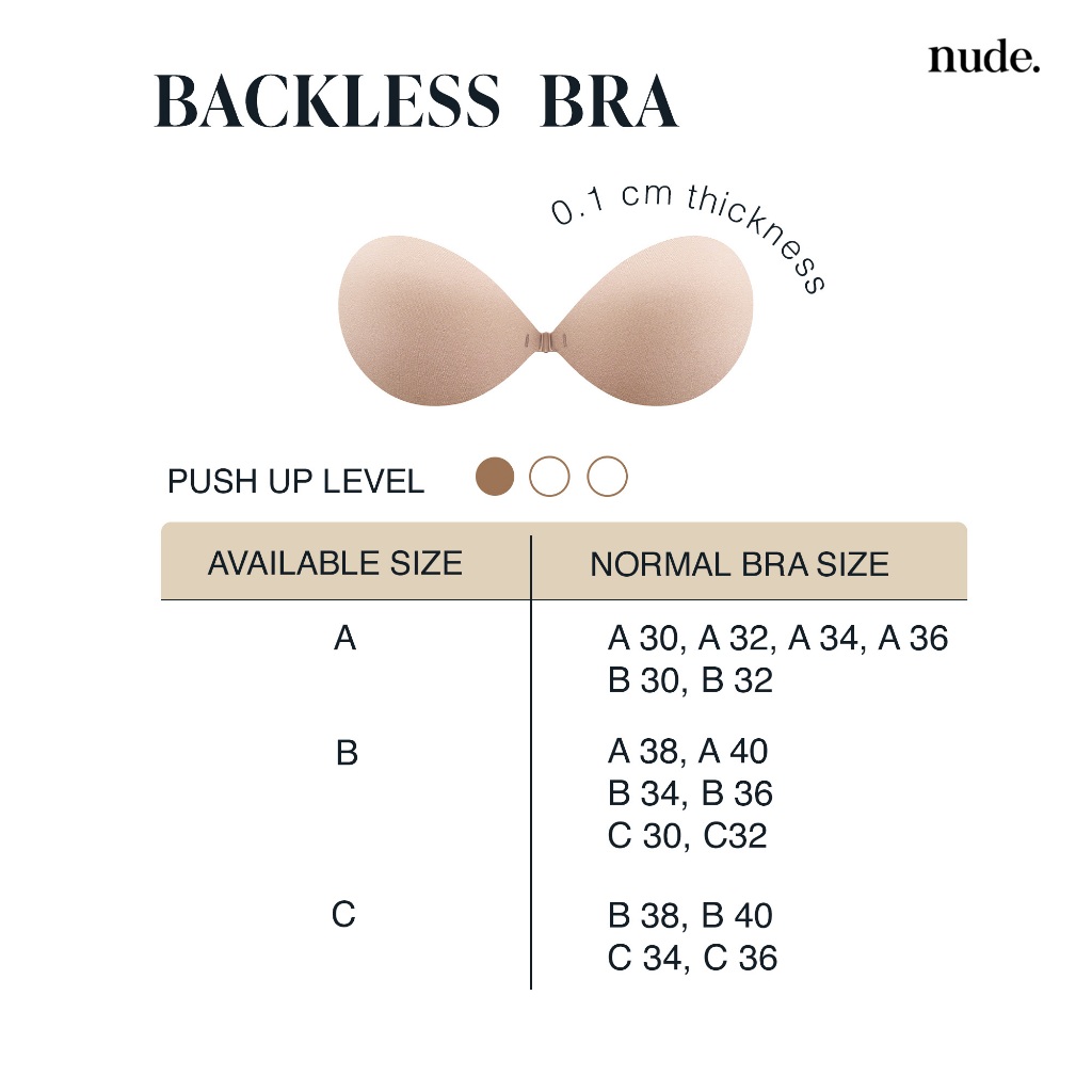 nude. – บราปีกนก BACKLESS กาวกันเหงื่อ ใช้ได้ถึง 30 ครั้ง เสื้อในดันนม เสื้อในดันทรง ราคา ถูกที่สุด ดีลบีเคเค แกลเลอรีภาพที่ 8