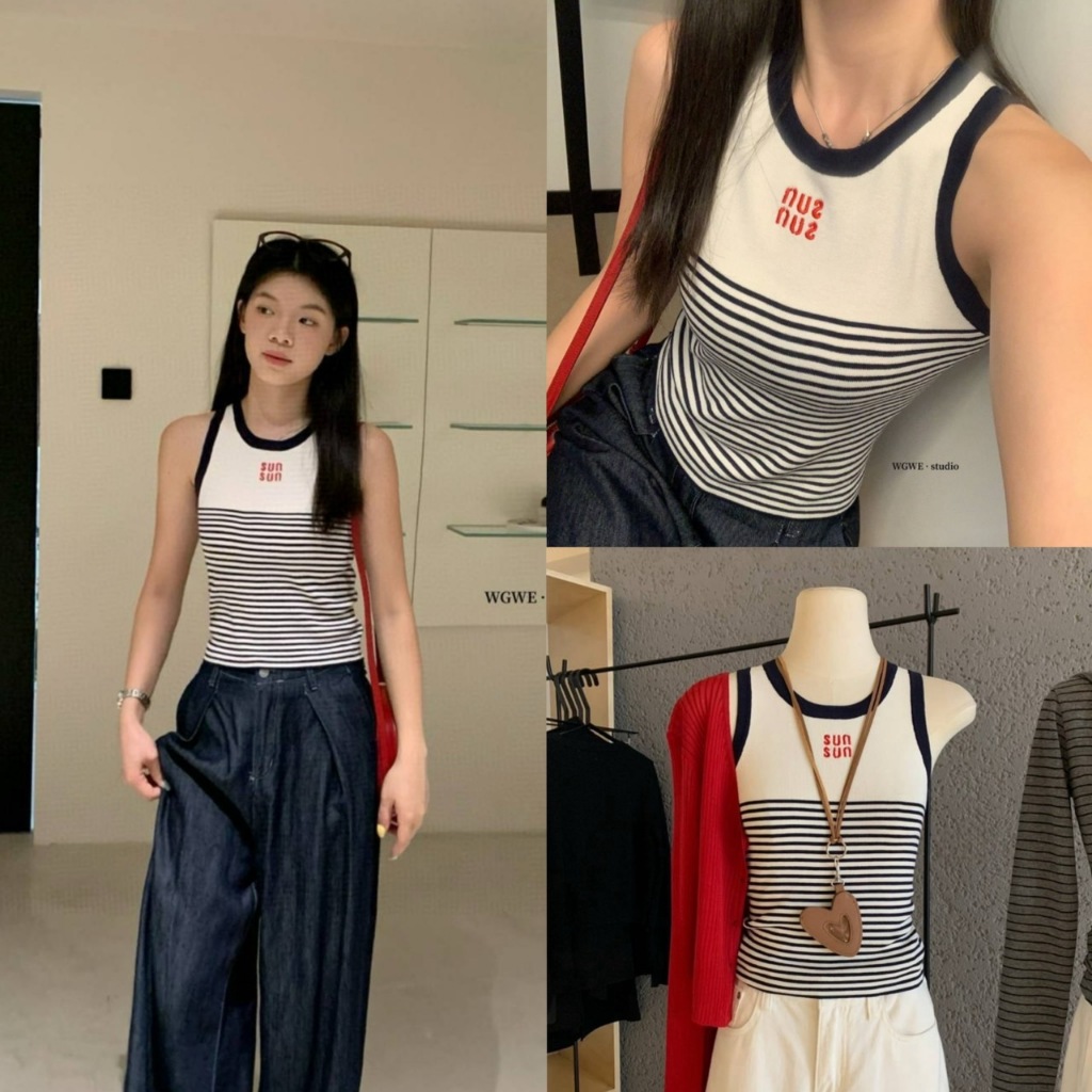 เสื้อกล้ามลายทางรุ่น 7028 TAG WG.WE 🇰🇷