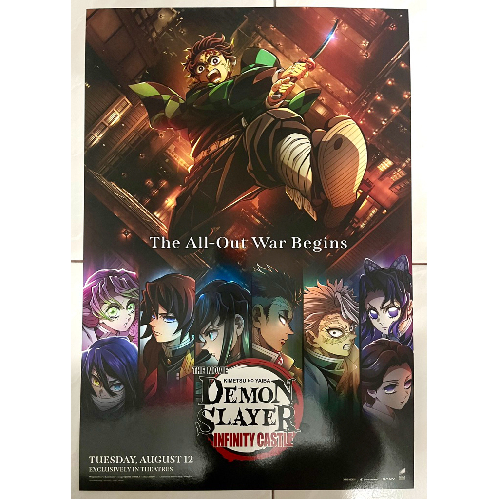 โปสเตอร์ ดาบพิฆาตอสูรปราสาทไร้ขอบเขต  Poster Kimetsu no yaiba Demon Slayer Infinity Castle (13X19 นิ