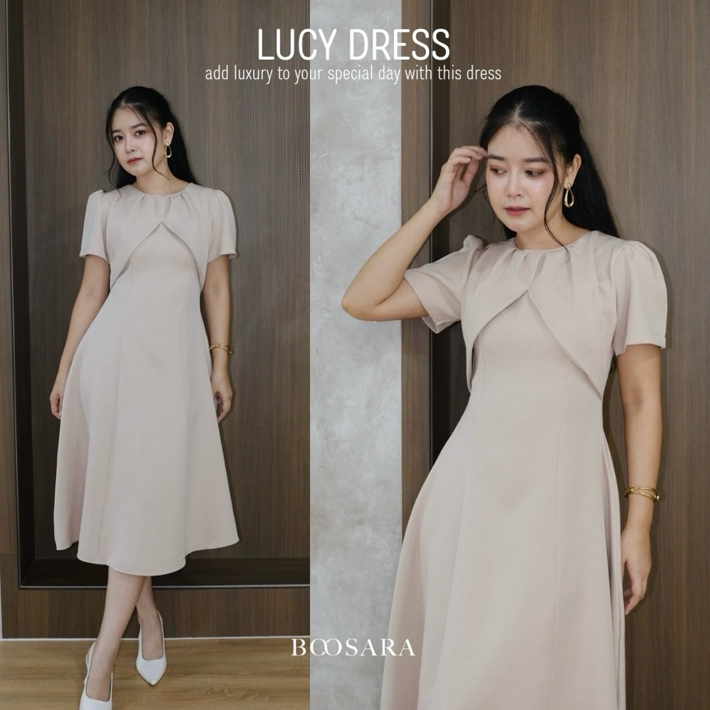 Lucy Dress 🧁🌷〰️ ชุดเดรสยาวทรงพริ้ว ใส่ทำงานก็สวย ใส่ออกงานก็เริ่ด ต้องมีน้าาา - BSR C.