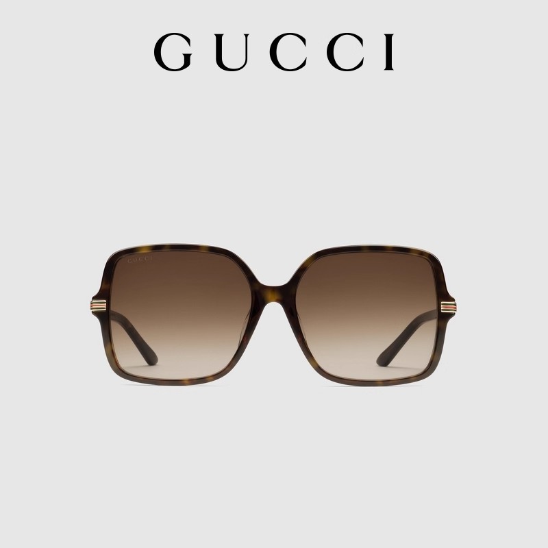 GUCCI Gucci กรอบจมูกต่ำออกแบบกรอบแว่นกันแดดกรอบสี่เหลี่ยม