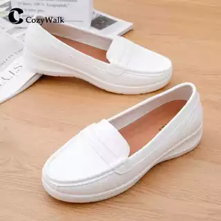 CozyWalk รองเท้าคัชชูผู้หญิง 👠 แบบสวม หนังนิ่ม พื้นนุ่ม เดินสบาย สไตล์มินิมอล มี 3 สี