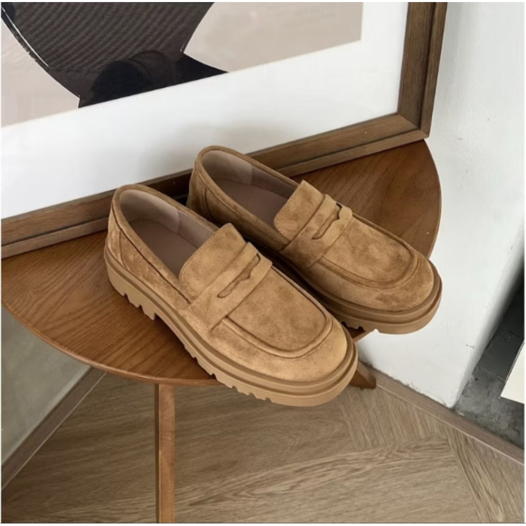 minxshoes รองเท้าโลฟเฟอร์หนังกลับ size40