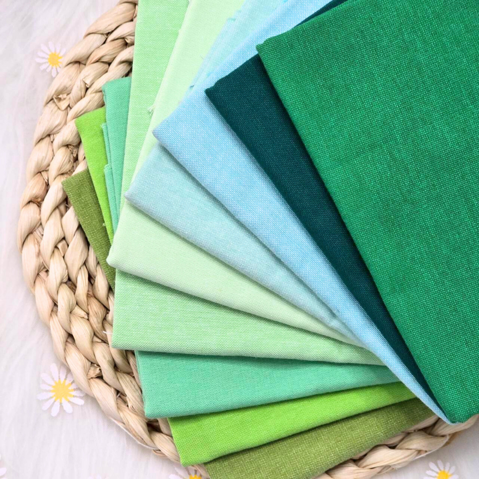 ผ้าคอตตอน สีพื้น โทนเขียว (Cotton Green tone) Cotton Oxford หน้ากว้าง 45 นิ้ว