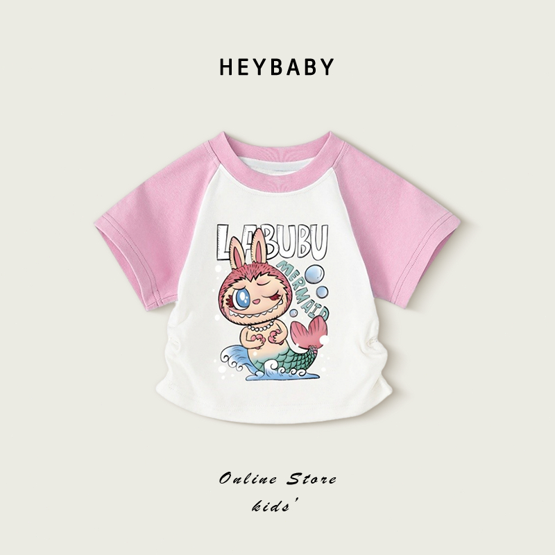 2-12 ปี แฟชั่นฤดูร้อน สําหรับเด็กผู้หญิง เสื้อยืด ระบายอากาศได้ดี ลายการ์ตูน เสื้อยืดเด็กผู้หญิง ลาย