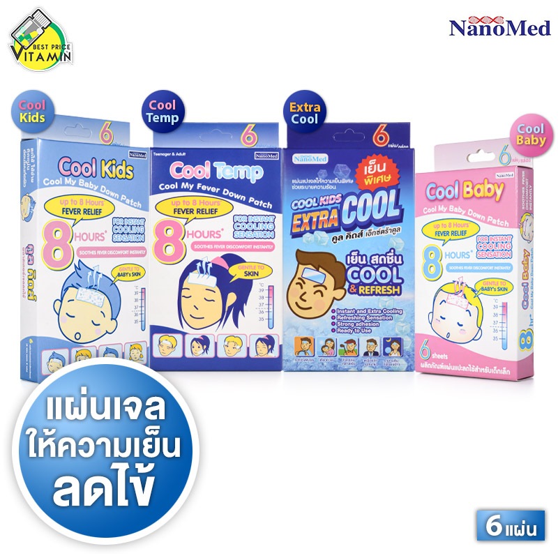 NanoMed Cool Kids/Cool Temp/Extra Cool/Cool Baby นาโนเมด คูล [สินค้ามีให้เลือก 4 แบบ] แผ่นเจล เจลควา