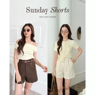 Sunday Shorts 🌤️🍒🥨 | กางเกงขาสั้นเอวสูง ทรงตรง ผ้าหนา อยู่ทรง