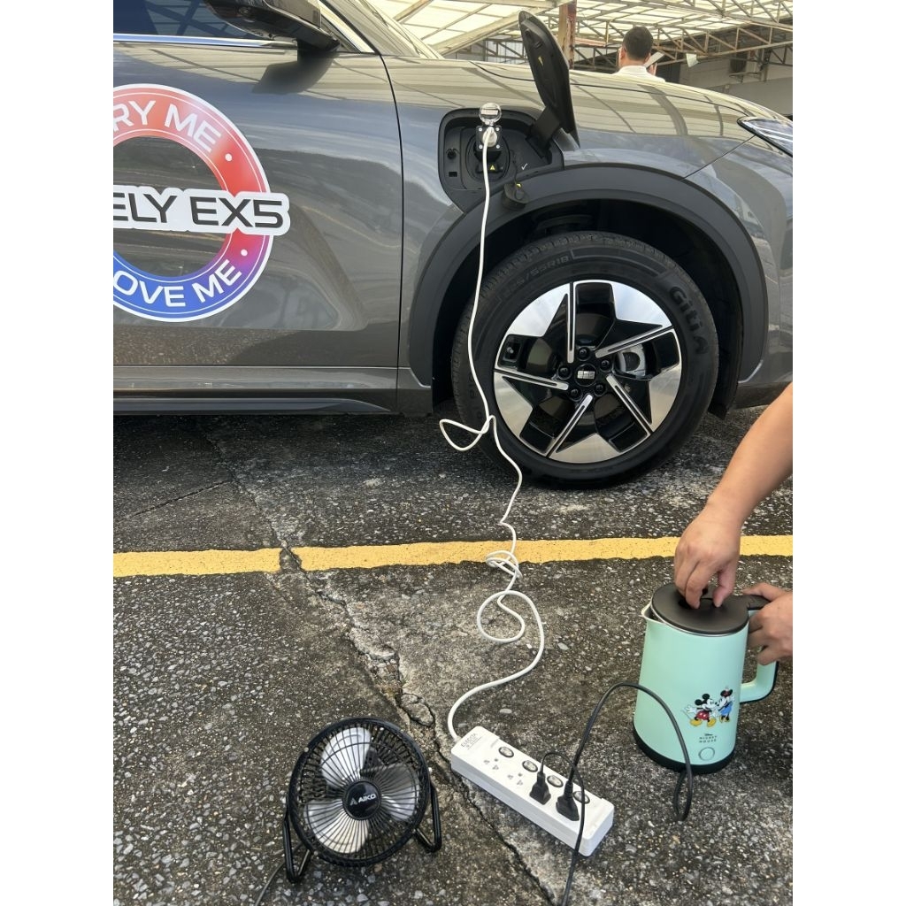 หัวV2L Adapter สำหรับเอาไฟจากรถไฟฟ้ามาใช้งาน GeelyEX5 /BYD/Neta MG4/MG S5 สินค้ามีพร้อมส่ง Express