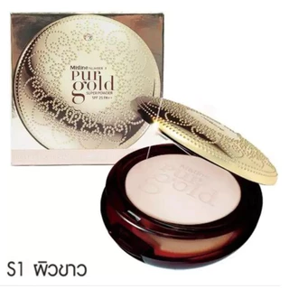 Mistine Number One Pur Gold SPF25+++ แป้งพัฟ แป้งมิสทิน เพอร์โกลด์ แป้งทาหน้าผสมรองพื้น ขนาด 10g.