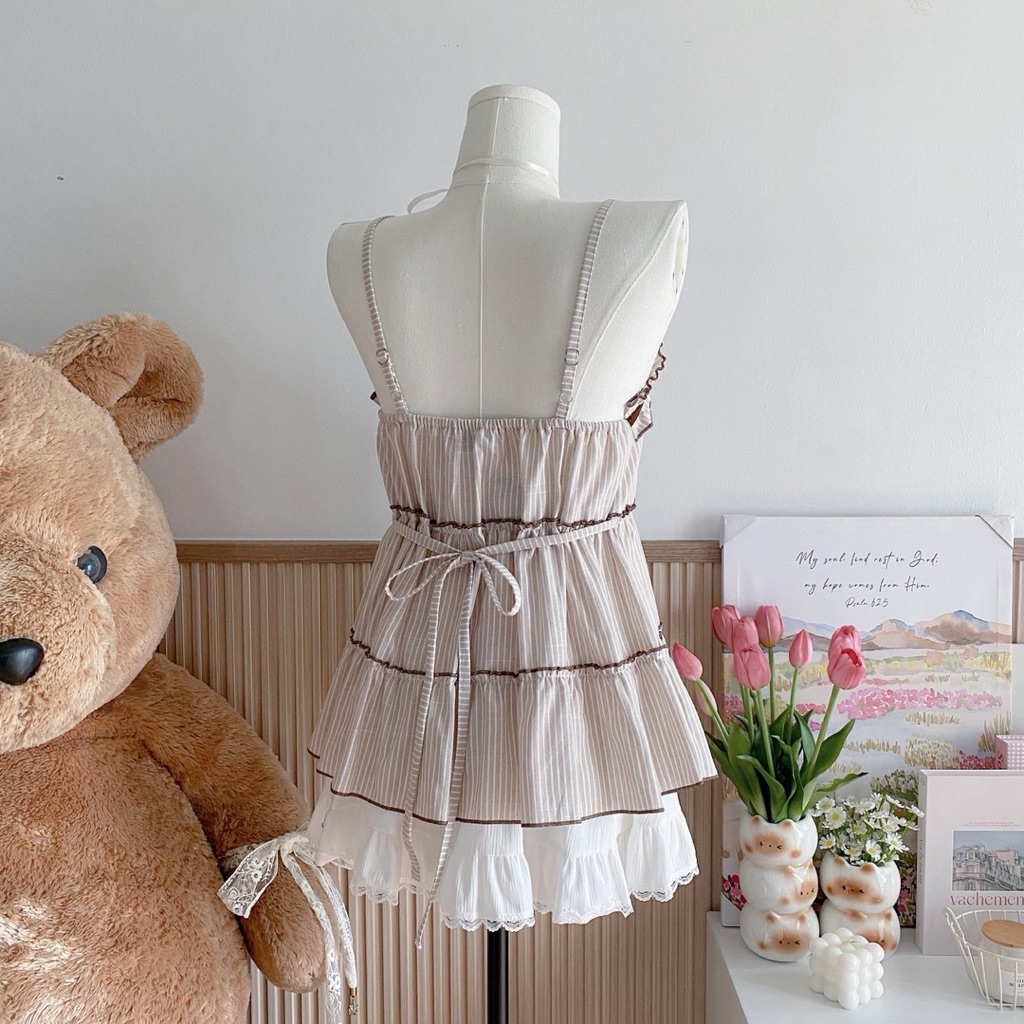 🧺🧸 ‎˗ˏˋ 𝔹𝕒𝕟𝕠𝕗𝕗𝕖𝕖 𝕋𝕠𝕡 | สายเดี่ยวขนมชั้นดีเทลริบบิ้น🧇🍌 - รูปที่ 6