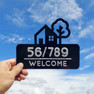 🏡ป้ายเลขที่บ้าน อะคริลิคดีไซน์น่ารักน่ารัก+แข็งแรงทนแดดทนฝน+…