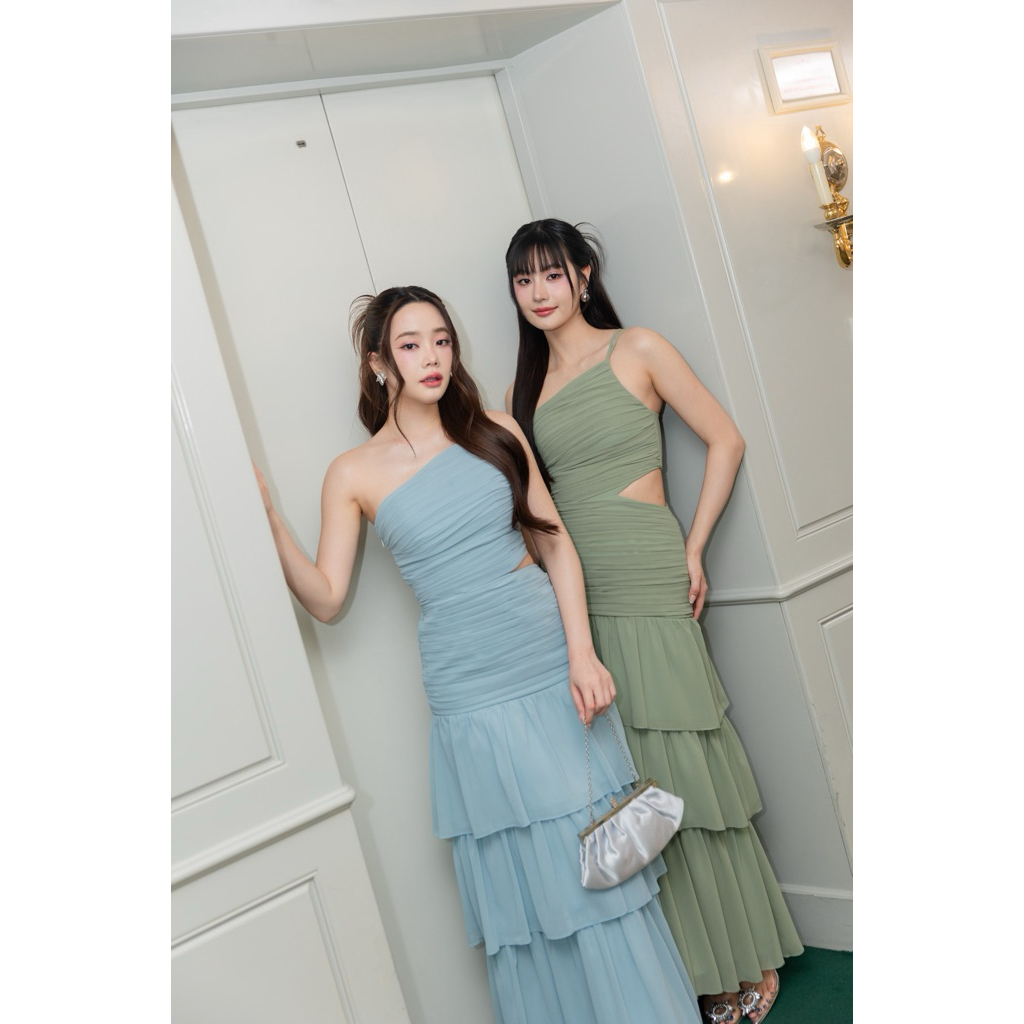 𝐕𝐢𝐞𝐧𝐧𝐚 𝐌𝐚𝐱𝐢 𝐃𝐫𝐞𝐬𝐬 ( พร้อมส่ง )เดรสไปงานแต่ง เดรสออกงาน เดรสไปดินเนอร์ รูปที่ 8