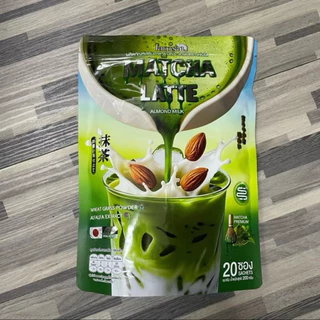 Jamsai โปร 1 แถม 1 (40ซอง) มัทฉะลาเต้ อัลมอนด์มิ้ว ชาเชียวมัทฉะ แจ่มใส matcha latte almond milk ไม่มีน้ำตาล