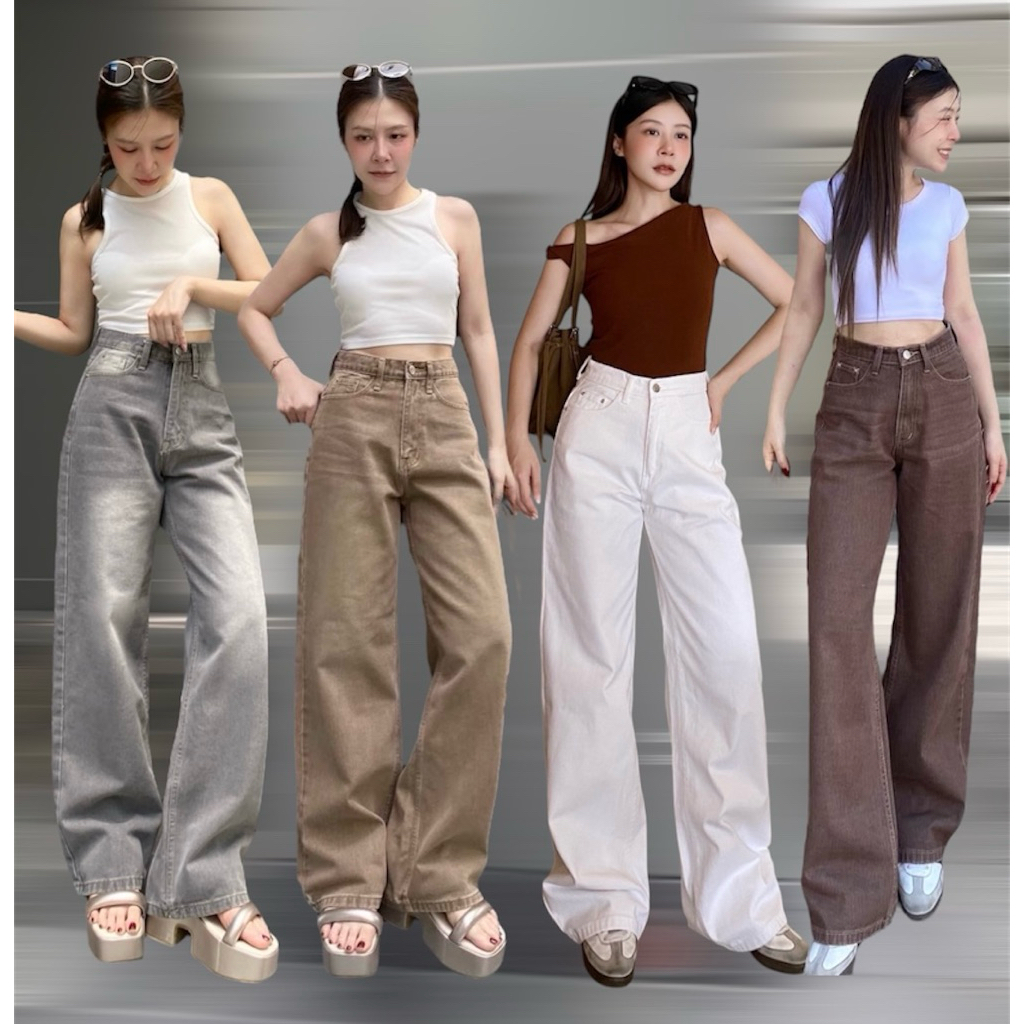 New Collection กางเกงยีนส์ขากระบอกใหญ่ผู้ดีมาก