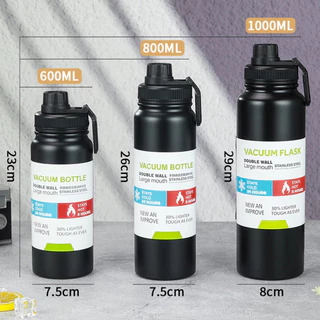 กระติกน้ำ 304 ขวดน้ำสแตนเลส กระติกน้ำร้อนพกพา 600ml/800ml/1000m'ml กระบอกน้ำ ได้ยาวนาน กระติกน้ำร้อนพกพา