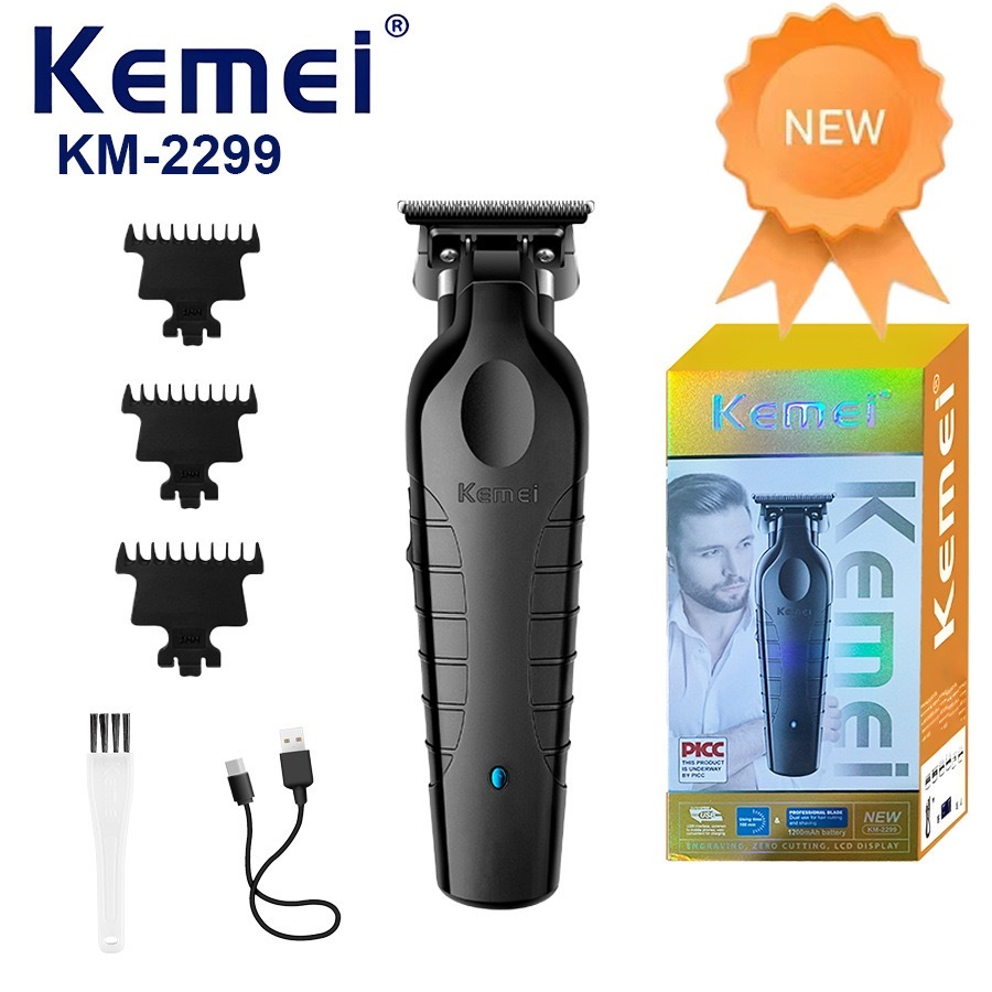 KEMEI รุ่นKM-2299 ที่ตัดผมไร้สาย ปัตตาเลี่ยนตัดผมไร้สาย แกะลาย กันขอบ โกนหนวดได้ สินค้าคุณภาพ พร้อมส