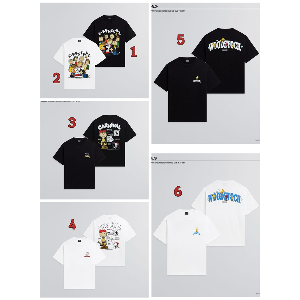 [แท้💯% ของใหม่] เสื้อยืด CARNIVAL X PEANUTS OVS T-SHIRT