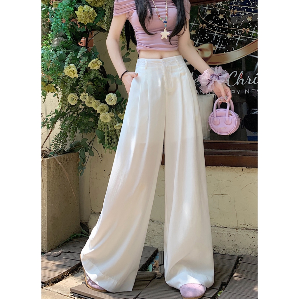 กางเกงขายาง กางเกงขากว้าง ทรงหลวม ใส่กับอะไรก็เริ่ด มีทั้งหมด4สี#91237 - รูปที่ 3