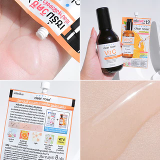 [โปรแรง]เซรั่มวิตซีเคลียร์โนส Clear Nose VitaminC Serum สูตรเข้มข้นกระจ่างใส แบบซอง8g x7ชิ้น(VCS6+1)