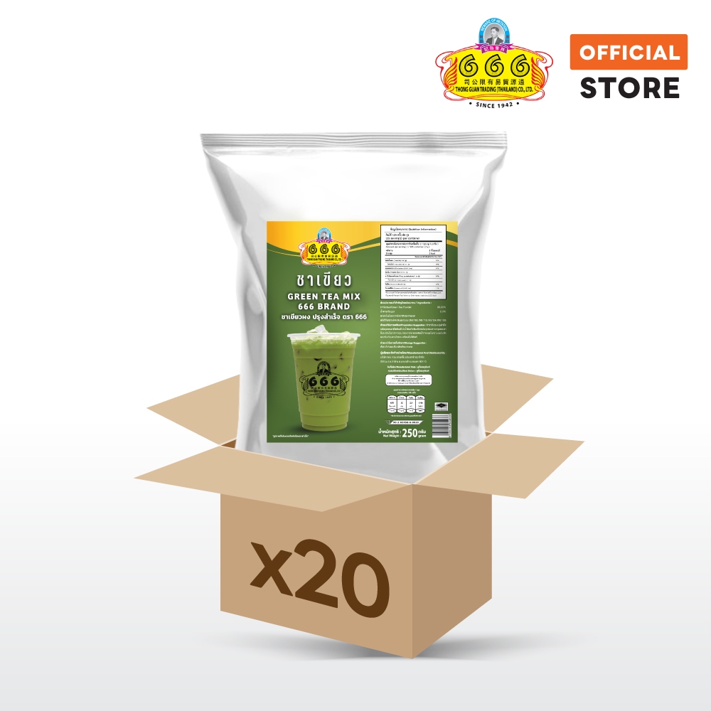 (ยกลัง)666 ชาเขียวผงปรุงสำเร็จ ขนาด 250 กรัม(Green Tea Mix 250g)