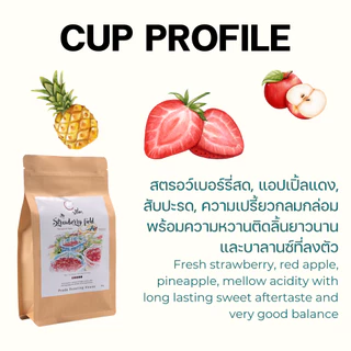 Strawberry field Air (เมล็ดกาแฟ LTLH คั่วอ่อน Light Roast Specialty กาแฟสตรอเบอรี่ รสนุ่มนวล ปรีดา)