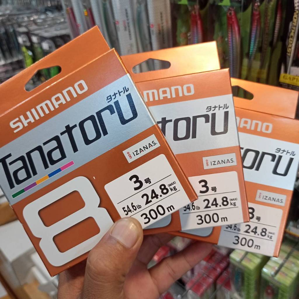 Shimano Tanatoru X8 300m. Made in Japan (Pe3 56.6lb. 24.8Kg) เทคโนโลยีทันสมัย IZANAS ถักแน่น ทนต่อแร