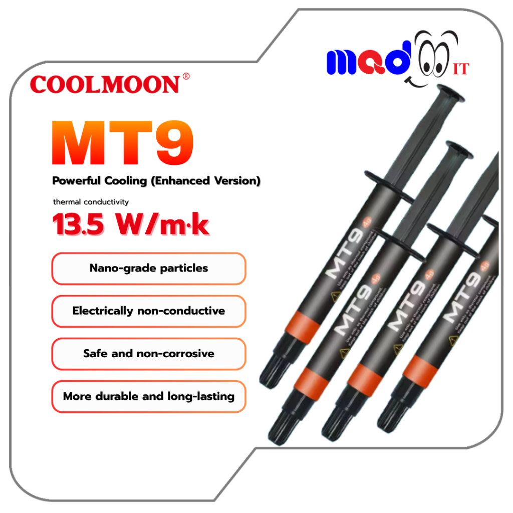 COOLMOON MT9 ซิลิโคน จาระบีระบายความร้อน CPU GPU Thermal Grease 13.5W/m·K High Performance