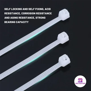 เคเบิ้ลไทร์ Nylon Cable Tie สายรัดไนล่อน หนวดกุ้ง สายเคเบิ้ลไทร์ แพค100เส้น หนวดกุ้ง สีขาว สีดำ สายรัดสายไฟ