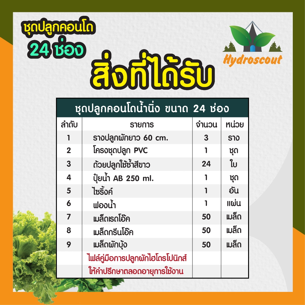 ชุดปลูกคอนโด ระบบน้ำนิ่ง 27 ช่อง by hydroponicgroup รูปที่ 8