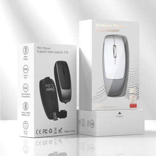 Mini Wireless Mouse Card Reader เม้าส์บลูทูธ ขนาดมินิ พกพาสะดวก รองรับ TF Card สูงสุด 2TB