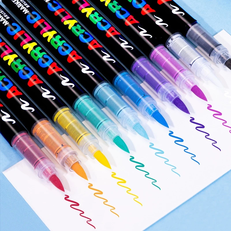 (พร้อมส่ง🇹🇭) ปากกาอะคริลิค แบบแยกแท่ง หัวพู่กัน GuangNa GN.8101 BRUSH Acrylic Marker แท่งเดี่ยว เฉดสีเยอะ