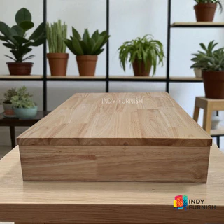 INDY FURNISH ชั้นวางของ ฐานรองเตาแก๊ส แท่นรอง ฝาครอบ รุ่น Base-01 สีธรรมชาติ