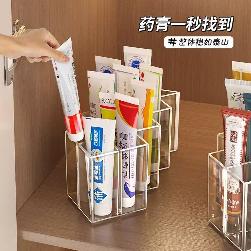 อะคริลิค วางยาสีฟัน ยาหลอด กล่องใส่ลิปสติกสีใส มี 10 ช่องกับ 16ช่อง 1010 1018