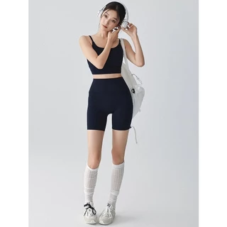 Big Thigh เสื้อซับในกีฬาสตรี หลังสายแบบ U มีแผ่นเสริมหน้าอก ลดแรงกระแทก สำหรับโยคะ พิลาทีส และฟิตเนส