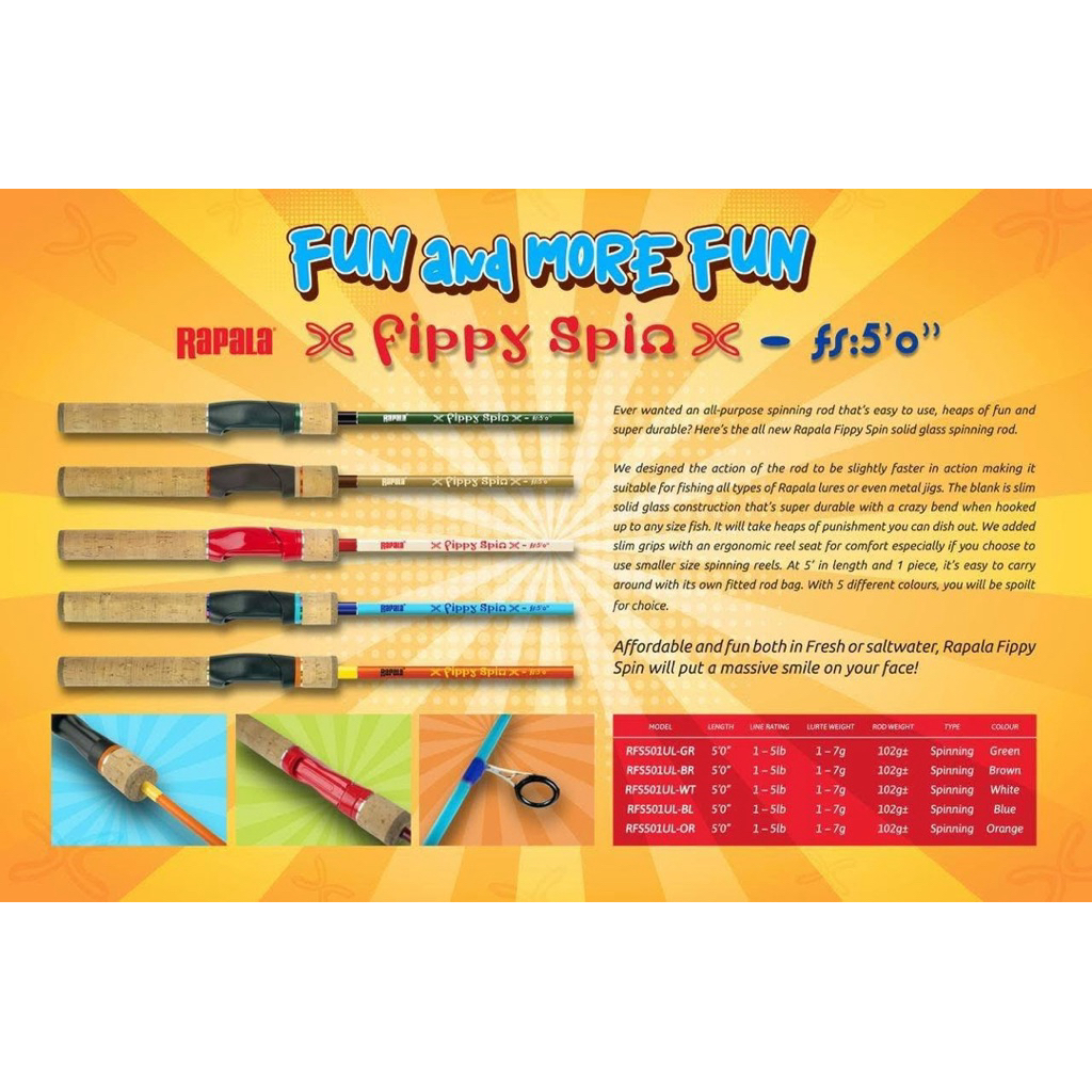 Rapala Fippy Spin คัน โซลิด คาร์บอน Ultralight 2025 ราพาล่า