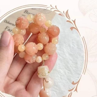 สร้อยข้อมือดอกบัว พลาสติก มีหลายลาย แมวนำโชค กำไลลูกปัดดอกบัวสวยๆ เสริมดวง ส่งจากไทย ส่งไว