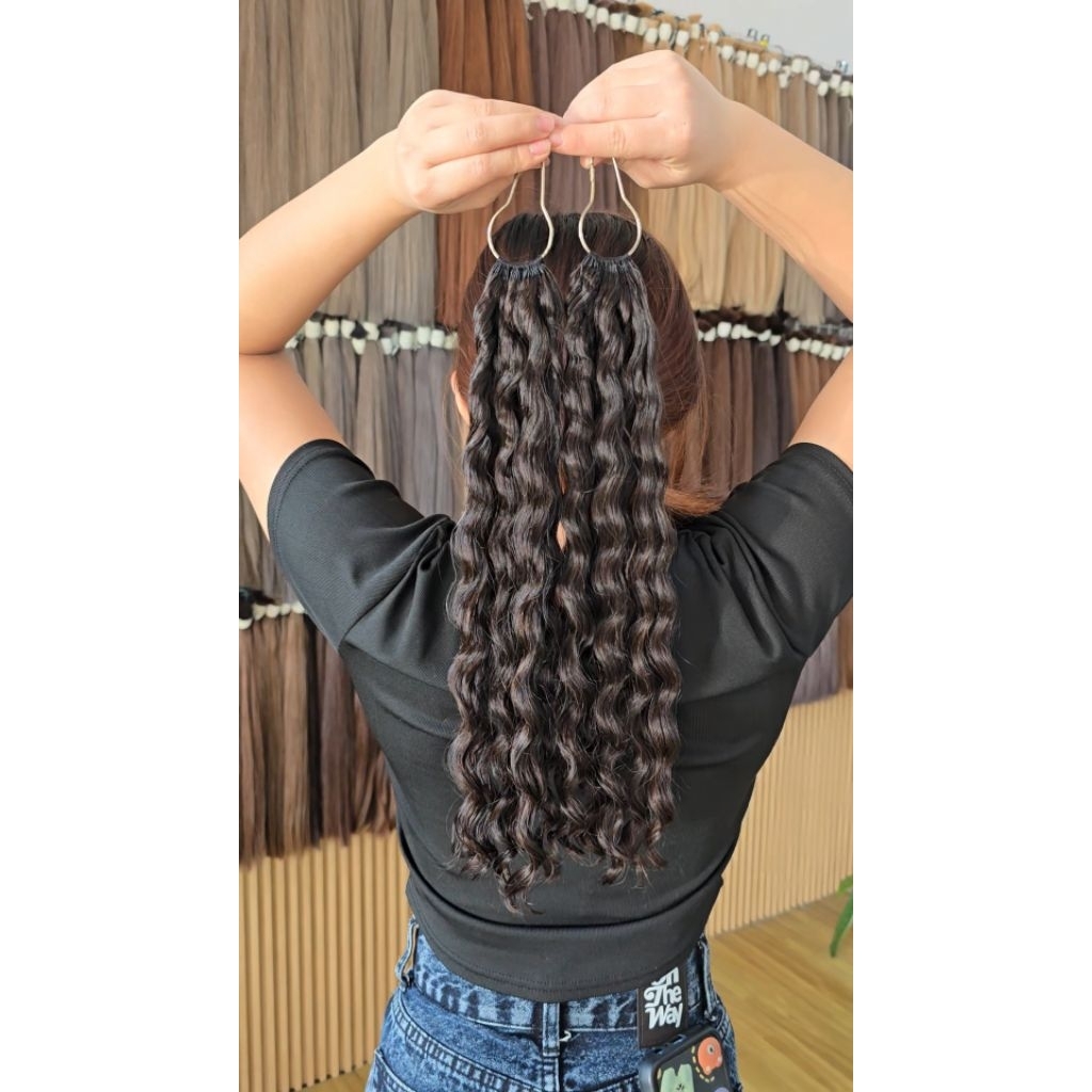 ผมแท้ช่อขนนก 9D ไซร์ 20-23" แบบดัดลอน ช่อเบาสบาย ต่อเนียนกริบ