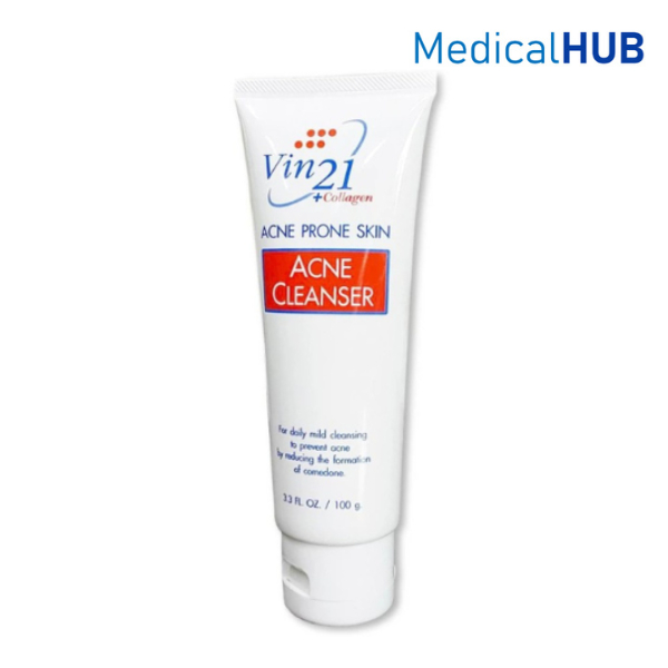 Vin 21 Acne Cleanser วิน21 โฟมล้างหน้า ควบคุมความมัน ป้องกันการเกิดสิว ขนาด 100 กรัม 09733