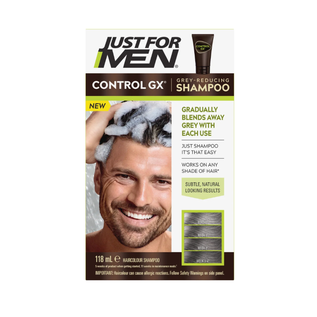 Just for Men Control GX Grey Reducing Shampoo, Gradual Hair Color - 4 fl oz, pack of 1