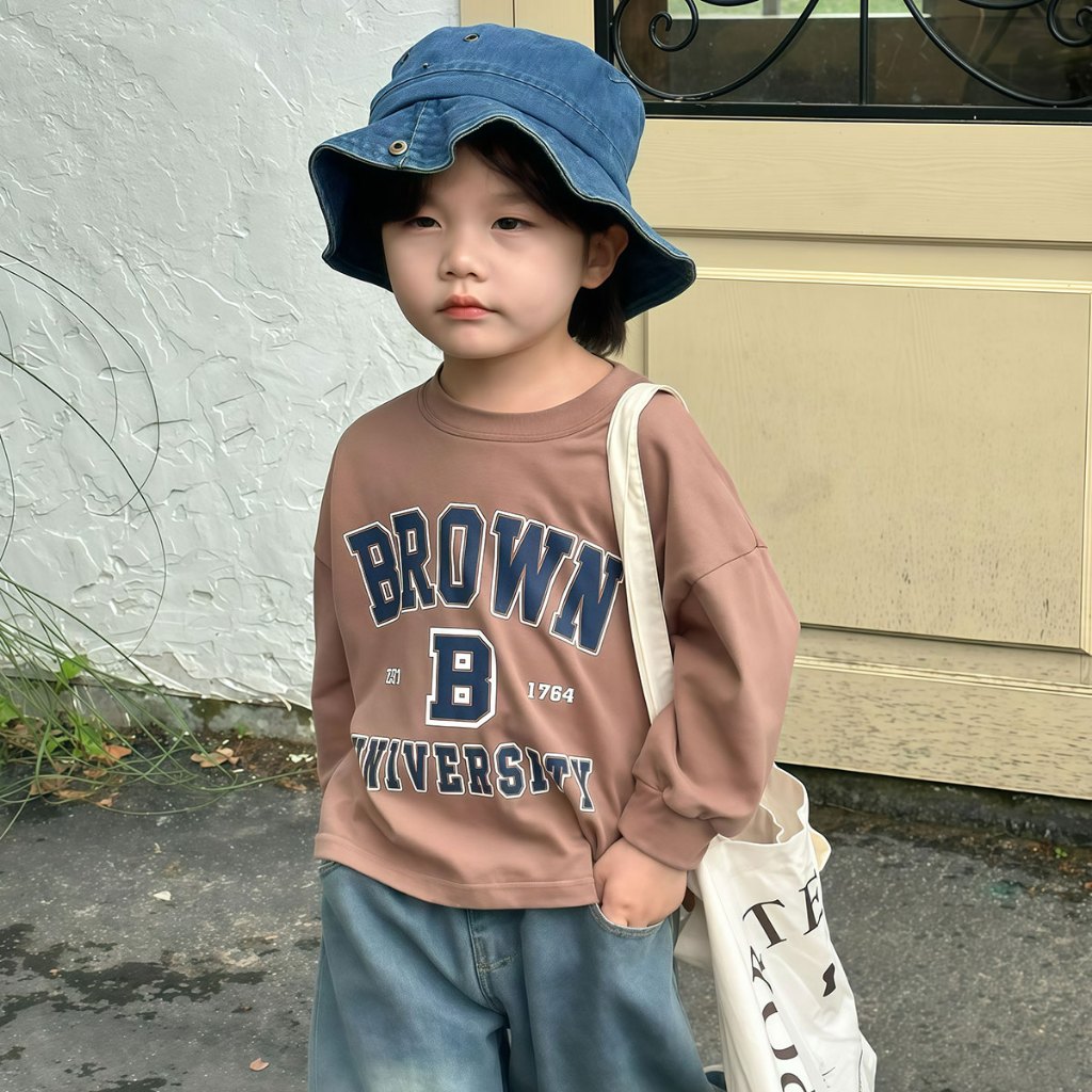 Beryl kids เสื้อแขนยาวเด็ก เสื้อเชิ้ตคอกลมเด็กผู้หญิงแฟชั่น สไตล์เกาหลี บางและสบาย พิมพ์ลายโมโนแกรม อินเทรนด์เท่สุด ราคา ถูกที่สุด ดีลบีเคเค แกลเลอรีภาพที่ 6
