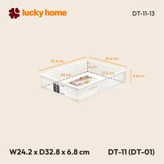 LUCKY HOME ตะกร้า ตะแกรง ถาด กระบะใส่ของสีขาว DT-11,12,13/ สีใส DT-01,02,03