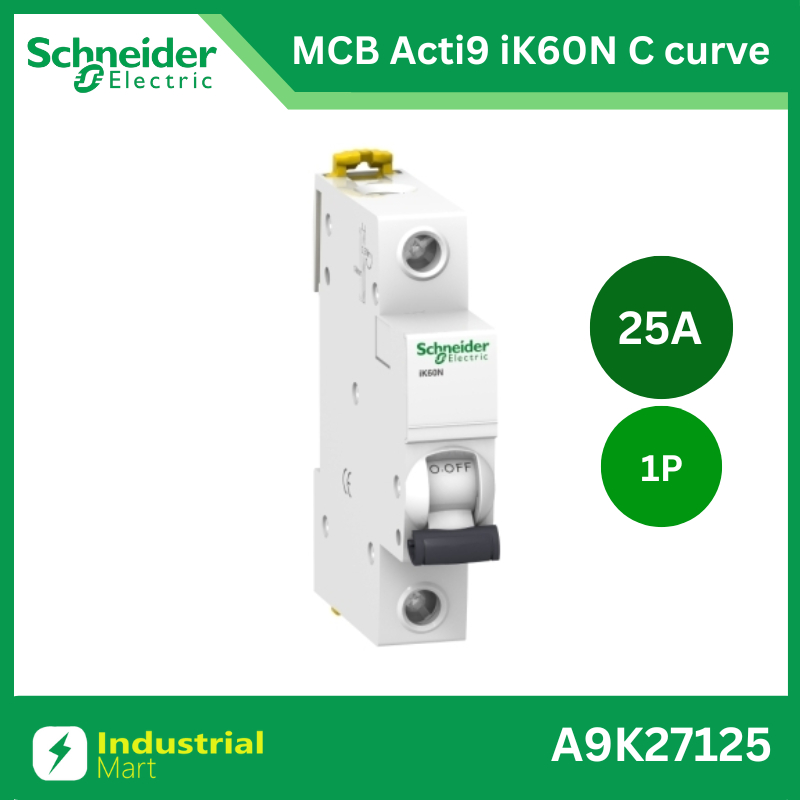Schneider Electric - A9K27125 Miniature Circuit-Breaker, Acti9 iK60N,1P 25A,C Curve