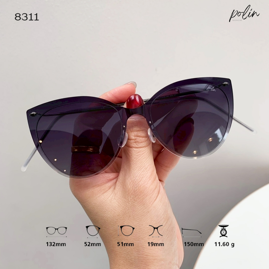 Polin แว่นกันแดด รุ่น 8311 เนื้อวัสดุไทเทเนียมไนล้อน ยืดหยุ่น ไม่หัก เบา